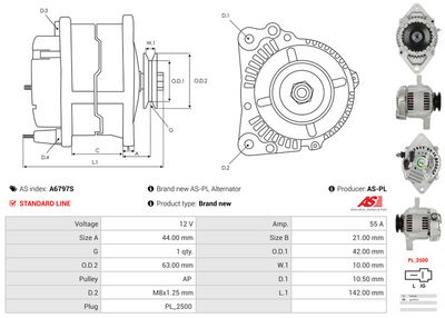 GENERATOR / ALTERNATOR AS-PL A6797S 5