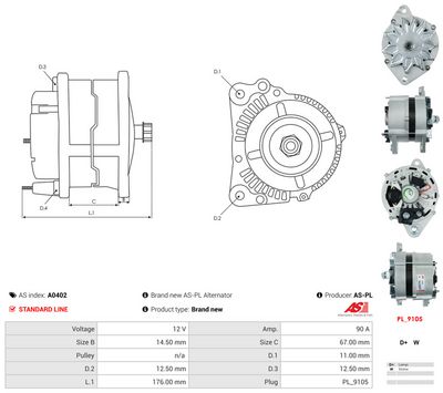 GENERATOR / ALTERNATOR AS-PL A0402 4