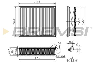 Воздушный фильтр BREMSI FA1230 для VW AMAROK