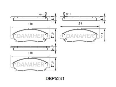 Комплект тормозных колодок, дисковый тормоз DANAHER DBP5241 для ACURA ZDX