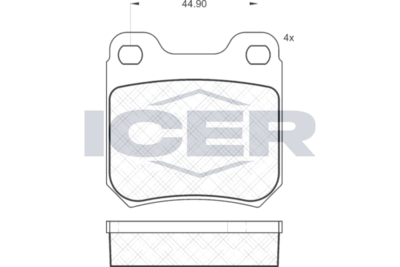 комплект спирачно феродо, дискови спирачки ICER