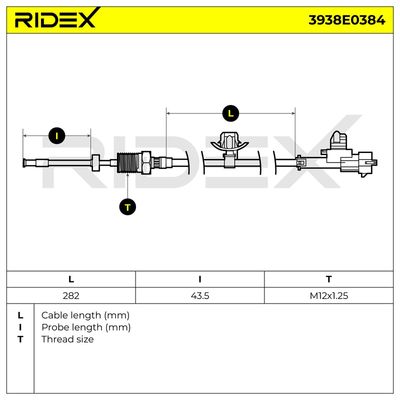 датчик, температура на изгорелите газове RIDEX 3938E0384