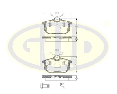 G.U.D. GBP060512 Тормозные колодки и сигнализаторы  для PROTON SATRIA (Протон Сатриа)