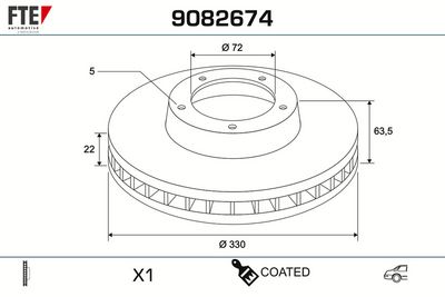 спирачен диск FTE 9082674