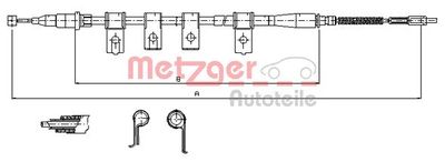 METZGER 17.3503 Трос ручного тормоза  для DAEWOO LANOS (Деу Ланос)