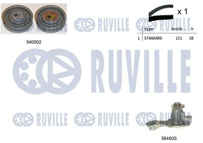 водна помпа+ к-кт ангренажен ремък RUVILLE 5500081