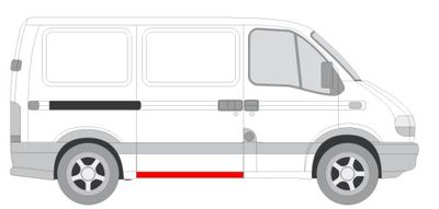 Dorpel aan autozijde Achter Rechts past: NISSAN INTERSTAR X70  OPEL MOVANO A  RENAULT MASTER II 07.98-11.10