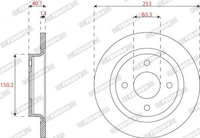 BREMSSCHEIBE FERODO DDF2822C 1