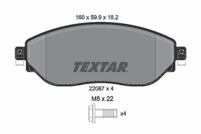 Комплект тормозных колодок, дисковый тормоз TEXTAR 2208701 для NISSAN NV300