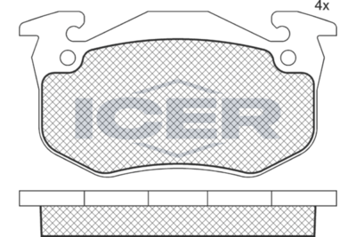 комплект спирачно феродо, дискови спирачки ICER