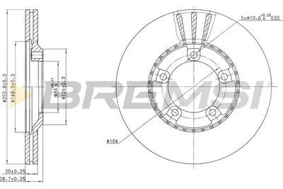 BREMSI CD6826V Тормозные диски для IVECO TRAKKER AD 340T36 B