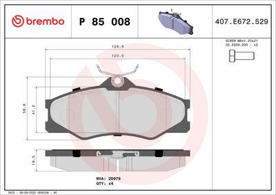 Brake Pad Set, disc brake P 85 008