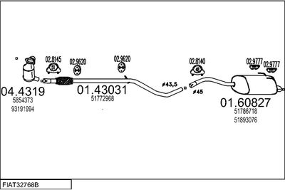 SISTEM DE ESAPAMENT MTS FIAT32768B032826