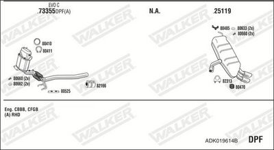 Изпускателна система WALKER ADK019614B