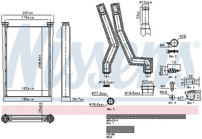 Verwarming (162x269x26mm, met leidingen) past: MERCEDES ACTROS MP4 / MP5, ANTOS, AROCS 471.943-OM936.916 07.11-