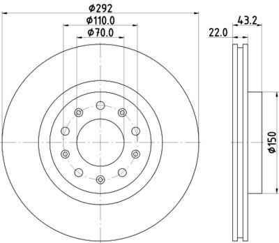 Тормозной диск HELLA 8DD 355 116-691 для ALFA ROMEO SPIDER