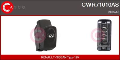 Выключатель, стеклолодъемник CASCO CWR71010AS для RENAULT KANGOO