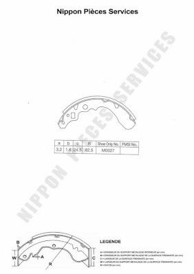 Комплект тормозных колодок NPS D350U08 для DAIHATSU MOVE