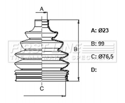 Bellow, drive shaft FIRST LINE FCB6376