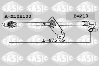 SASIC 6606207 Тормозной шланг  для KIA PICANTO (Киа Пиканто)