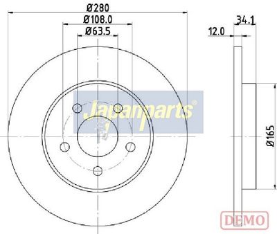 спирачен диск JAPANPARTS DP-0309C