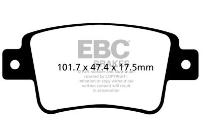 Комплект тормозных колодок, дисковый тормоз EBC Brakes DP42101R для ABARTH PUNTO