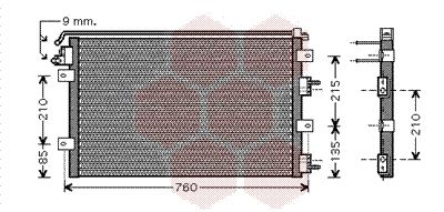 VAN WEZEL 07005078 Радиатор кондиционера  для CHRYSLER SEBRING (Крайслер Себринг)