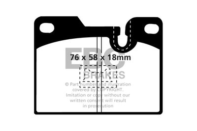 Комплект тормозных колодок, дисковый тормоз EBC Brakes DP4346R для PORSCHE 924