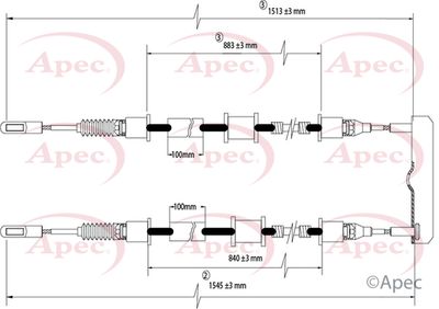 APEC Cable Pull, parking brake CAB1483