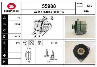 EAI 55988 Генератор  для VOLVO (Вольво)