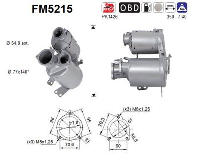 Filtr sazových částic, výfukový systém AS FM5215