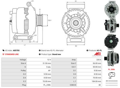 GENERATOR / ALTERNATOR AS-PL A0570S 4