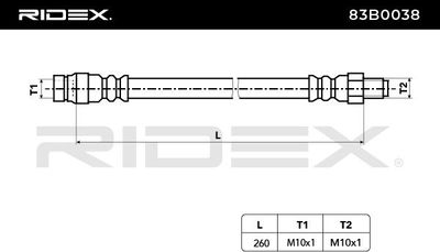 спирачен маркуч RIDEX 83B0038