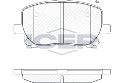 Комплект тормозных колодок, дисковый тормоз ICER 181820 для TOYOTA NOAH/VOXY