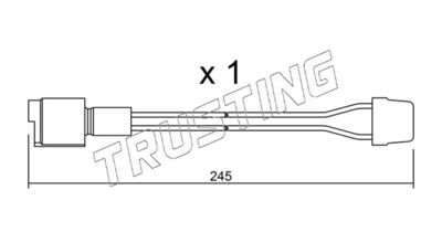 Styk ostrzegawczy, zużycie okładzin hamulcowych TRUSTING SU.072