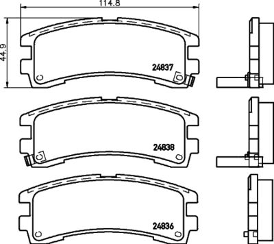 Комплект тормозных колодок, дисковый тормоз HELLA 8DB 355 039-641 для NISSAN TERRANO