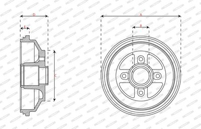 BREMSTROMMEL FERODO FDR329854 1