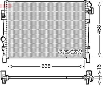 DENSO DRM09054 Радиатор охлаждения двигателя  для DODGE  (Додж Жоурне)