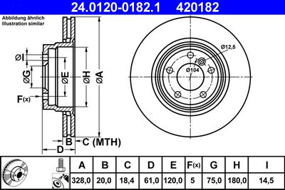 Тормозной диск ATE 24.0120-0182.1 для BMW Z8