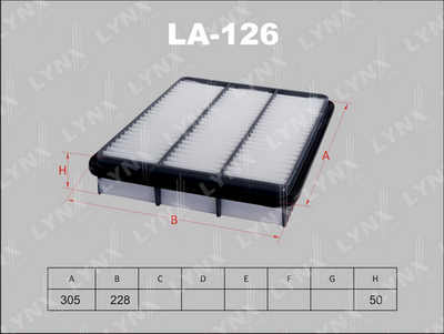Воздушный фильтр LYNXauto LA-126 для LEXUS GX