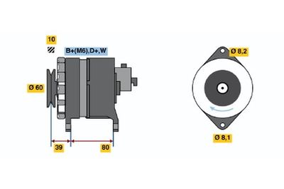 Генератор BOSCH 0 986 034 450 для OPEL REKORD