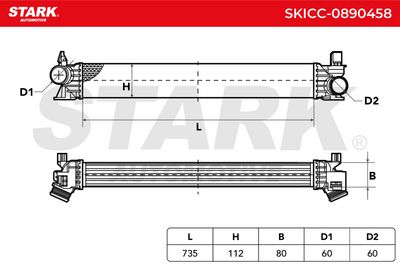 интеркулер (охладител за въздуха на турбината) STARK SKICC-0890458