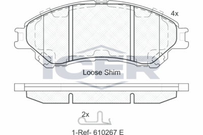 ICER 182175 Тормозные колодки и сигнализаторы  для SUZUKI SX4 (Сузуки Сx4)