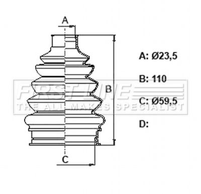 Bellow, drive shaft FIRST LINE FCB6382