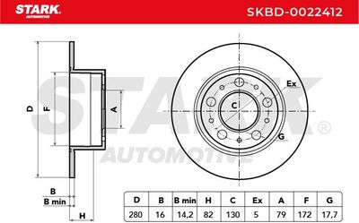 спирачен диск STARK SKBD-0022412