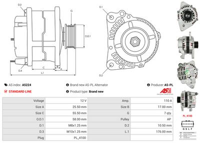 GENERATOR / ALTERNATOR AS-PL A5224 4