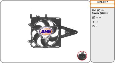 AHE 309.087 Вентилятор системы охлаждения двигателя  для FIAT STRADA (Фиат Страда)