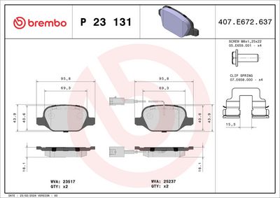 Brake Pad Set, disc brake P 23 131