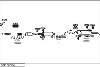 SISTEM DE ESAPAMENT MTS OPEL36710A003878