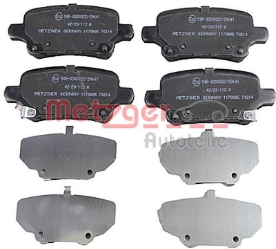 BREMSBELAGSATZ SCHEIBENBREMSE METZGER AUTOTEILE 1170885 1